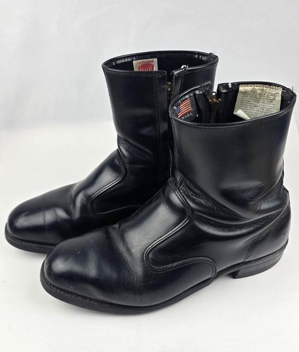 Iron Age Men's 12 EEE Extra wide Black leather zipper boots Steel Toe USA made